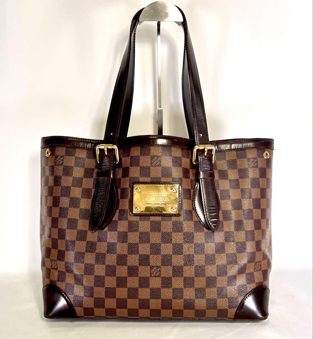 Louis Vuitton Damier Hampstead GM Tote Bag N51203 in Brown Canvas