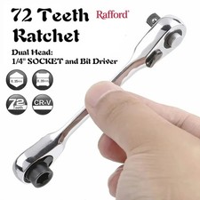 Mini Ratchet Wrench Double Ended Quick Socket Ratchet Wrench 1/4 Inch 72-tooth