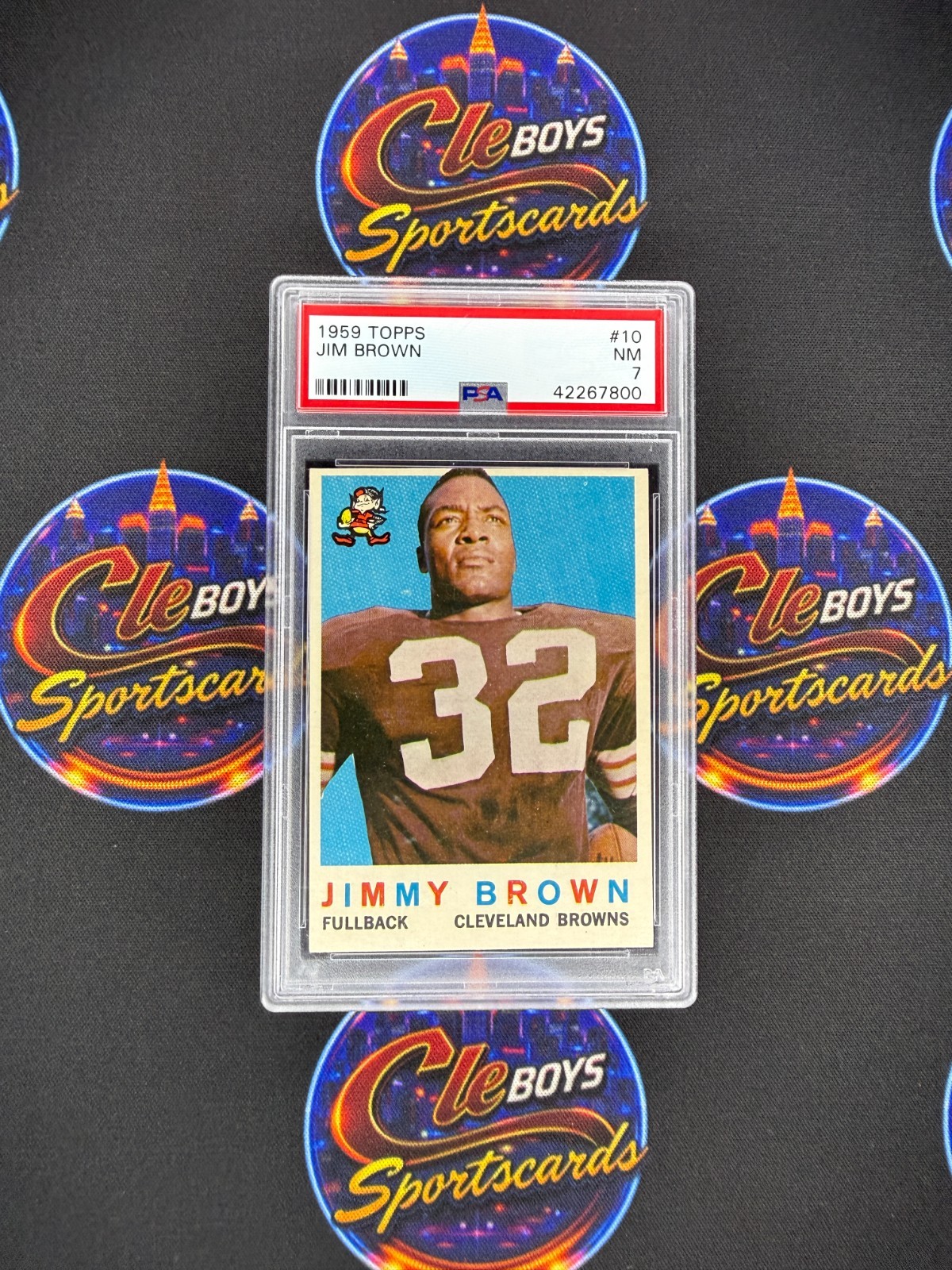 JIM BROWN 1959 Topps #10 PSA 7 Browns NM