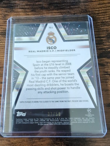 2018-19 Topps Chrome UCL - Future Stars Isco #FS-I Gold Refractor /50 - Picture 2 of 3