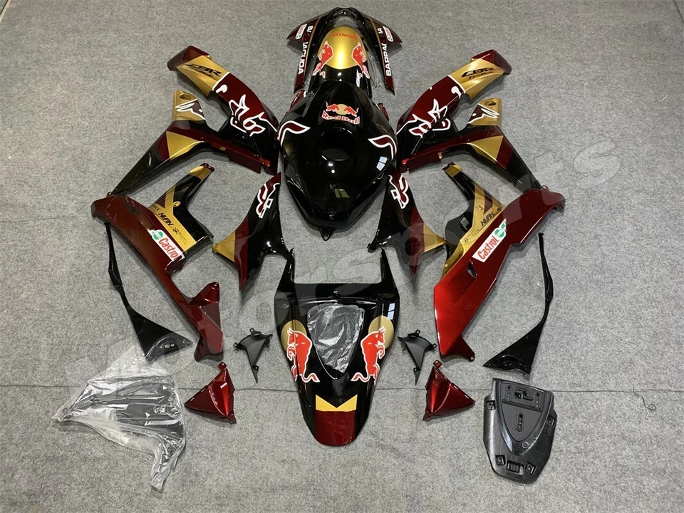 Kit de carenado negro Red Bull para carrocería de inyección ABS Honda CBR600RR F5 2007 2008 Foto 4 de 4