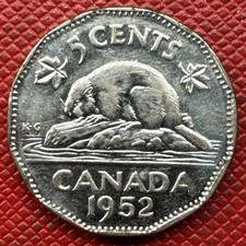 Canada 1952 Chromium Plated Steel 5 Cents. George VI. KM# 42a
