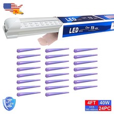 24 Pack 40W UV Black Light Fixture 4FT T8 Led Tube Event Lighting DJ Club D cor
