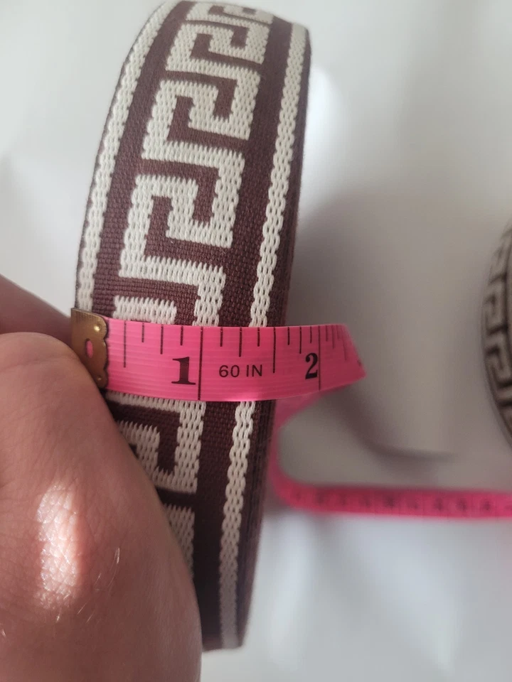 Llave griega de 36 yardas de 1,5 pulgadas de ancho marrón/blanco. Foto 3 de 4