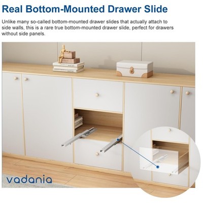 22'' Undermount Drawer Slides, Full Extension, 88 lb Load