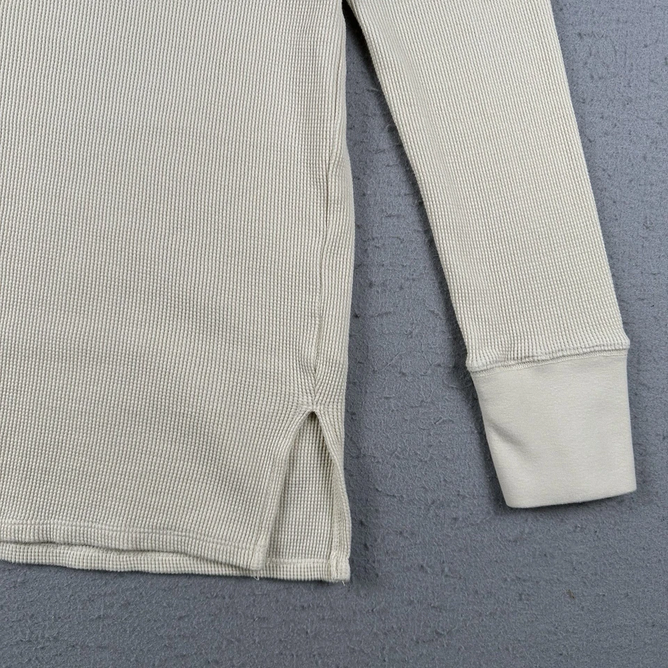 Camisa Fear Of God Henley Para Hombre Mediana Blanca Alargada Térmica Waffle Manga Larga Foto 4 de 4