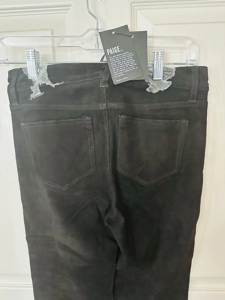 Pantalones Paige de cuero genuino negro talla 26 nuevos con etiquetas Foto 3 de 4