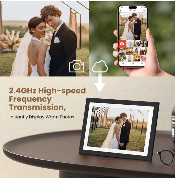 Digital Photo Frame 10.1 inch WiFi with 32GB Memory 1280*800 IPS HD Touch - Image 3 of 4