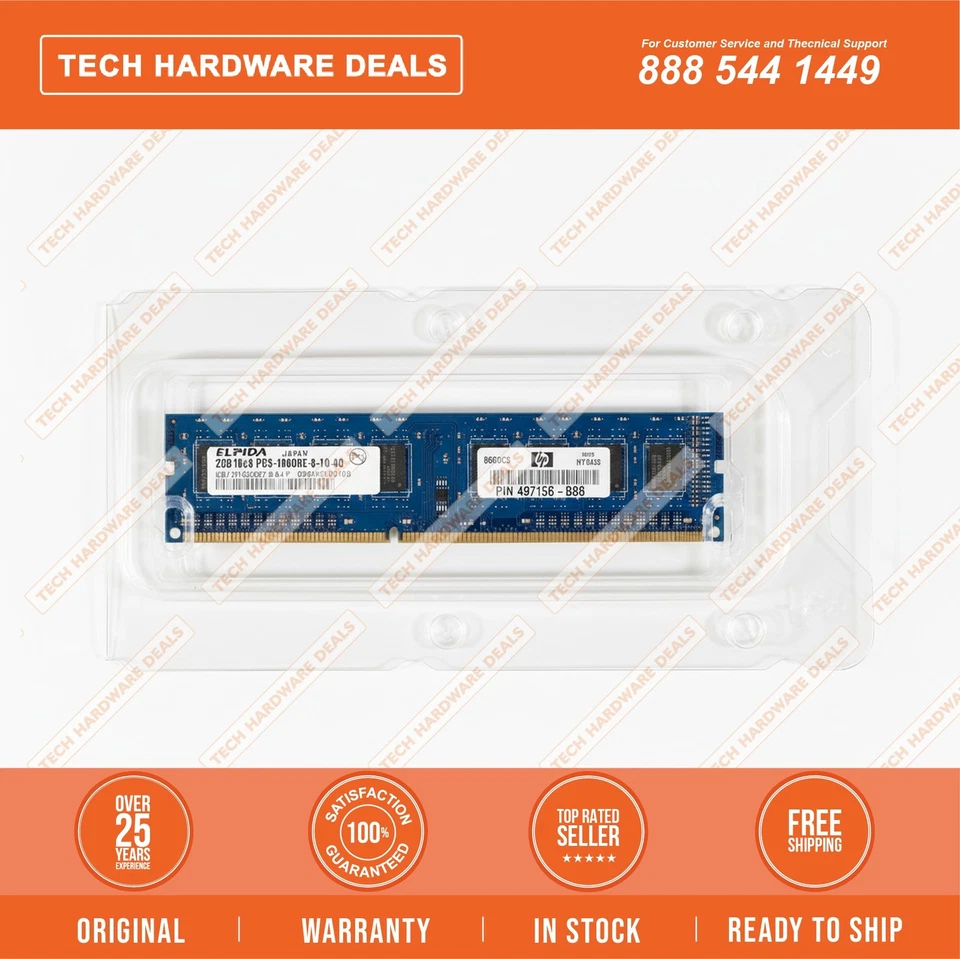501536-001 1GB DDR3-1333 PC3-10600 - Image 2 of 3