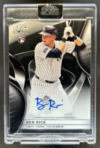 2025 Topps Chrome Black Ben Rice Auto Autograph RC Rookie #CBA-BR Yankees