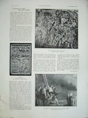 Alter Vintage Druck 1934 Frankreich Fine Art Kreuzigungsszene Passion Forain 20.