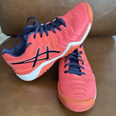 ASICS Women s Gel Resolution 7 Size 8 Salmon + Blue Running Shoe #E751Y