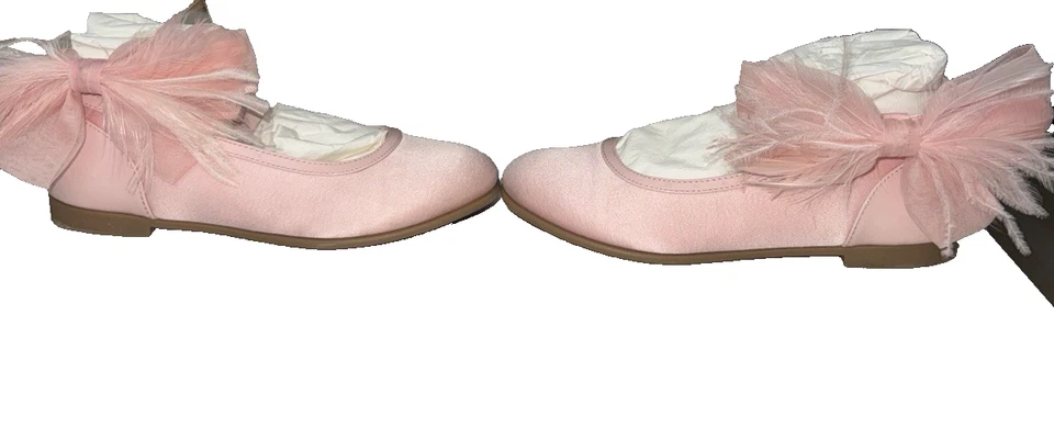 Christian Louboutin Girls 11.5 (29)  Anemonia Satin Ballet Flats Formal Holiday - Image 3 of 4
