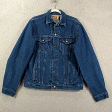 Vintage Trucker Jacket Mens 42 Tall Denim Jean Jacket 42T USA Made JC Penny