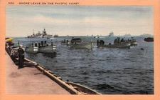 Naval Air Base San Pedro Navy WWII Sailor Los Angeles Harbor Vtg Postcard H48