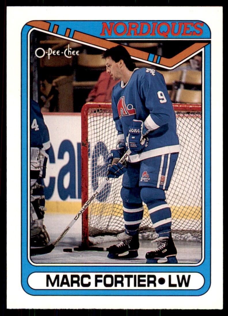 1990-91 O-Pee-Chee Marc Fortier . Quebec Nordiques #176