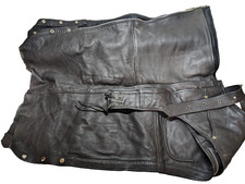 Leather Motorcycle Chaps M/F 42" Long BLACK by BikerX