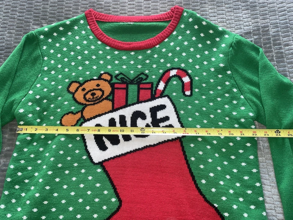 Conjunto Suéter Feo Navidad Hombre XL Mujer Pequeño Travieso Bonito Vacaciones Invierno Foto 4 de 4