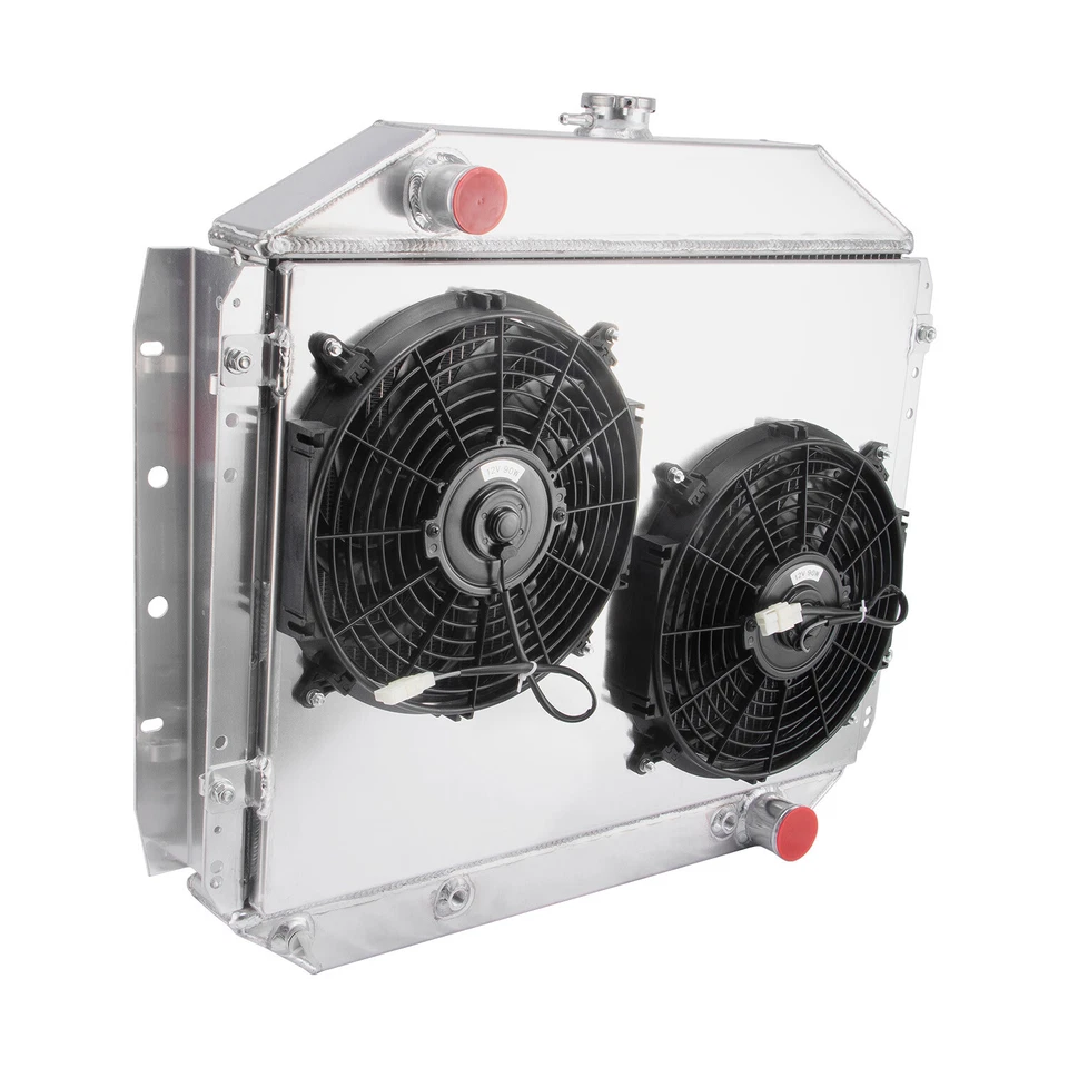 4-Row Aluminum Radiator Shroud Fan For 1966-1979 Ford F100 F150 F250 F350 Truck Foto 3 de 4