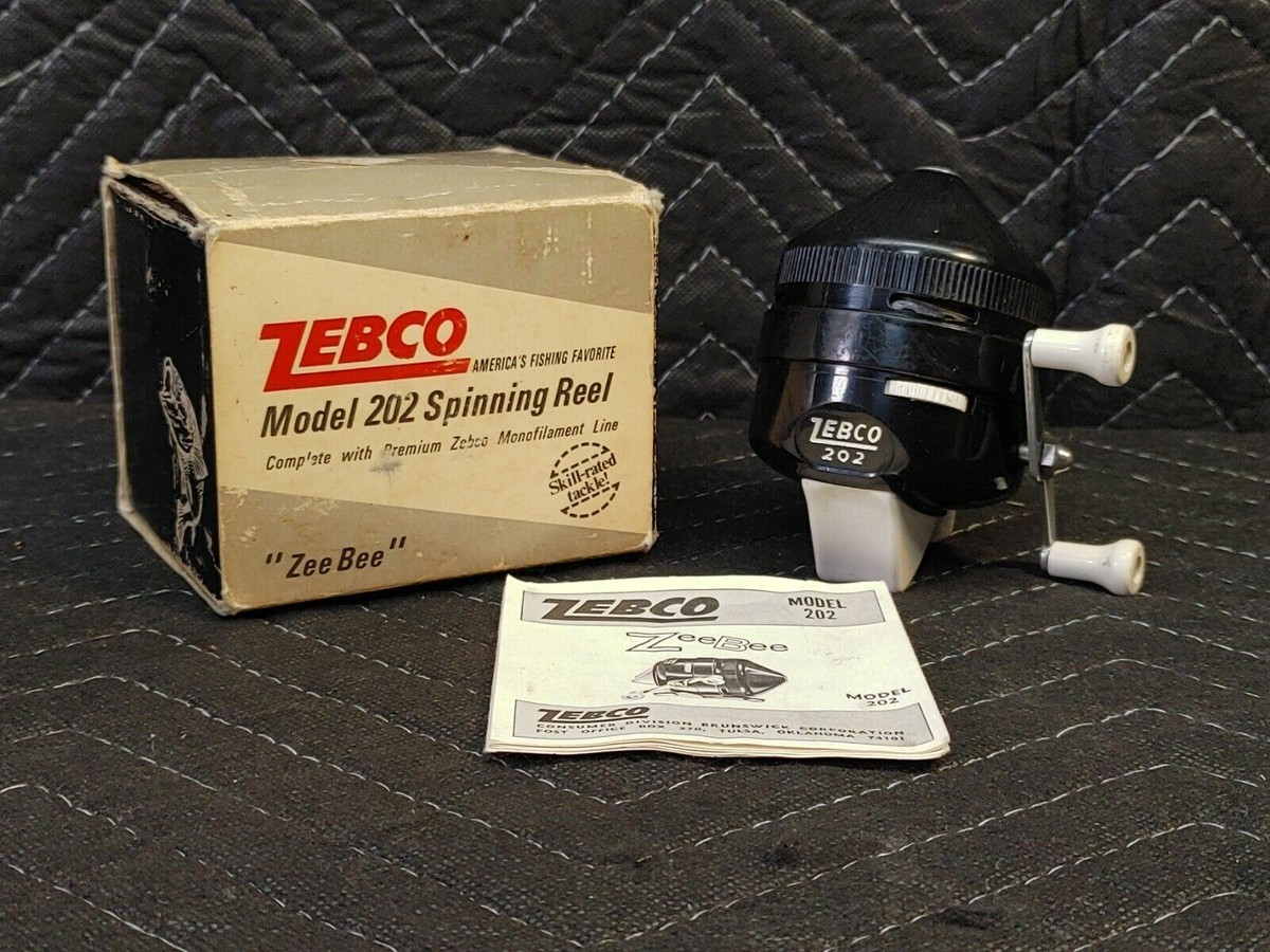 Vintage Zebco 202- Spinning Reel head with Box and Instructions