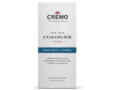Cremo Cologne For Men, Blue Cedar & Cypress 3.4 Fl. Oz. - Pack of 1
