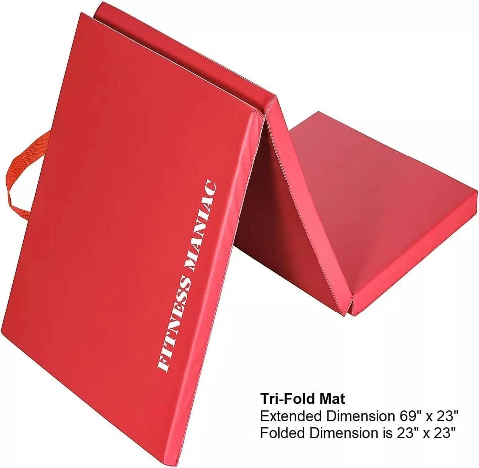 Nueva alfombrilla de ejercicio plegable triple gruesa asas de transporte para núcleo de MMA voltear Foto 4 de 4