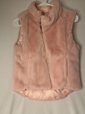 Girls  s Pink Justice Reversible Faux Fur Vest, Size 10