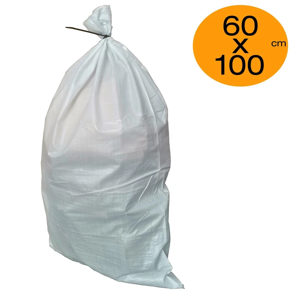 DIHL Rubble Sacks 60cm x 100cm Builders Bag Sack Tough Waste Woven PP Sandbags