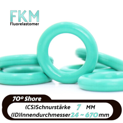 O-Ringe Dichtungsringe Dichtung Innen Ø24~670 mm / Schnurstärke 7mm / FKM 70