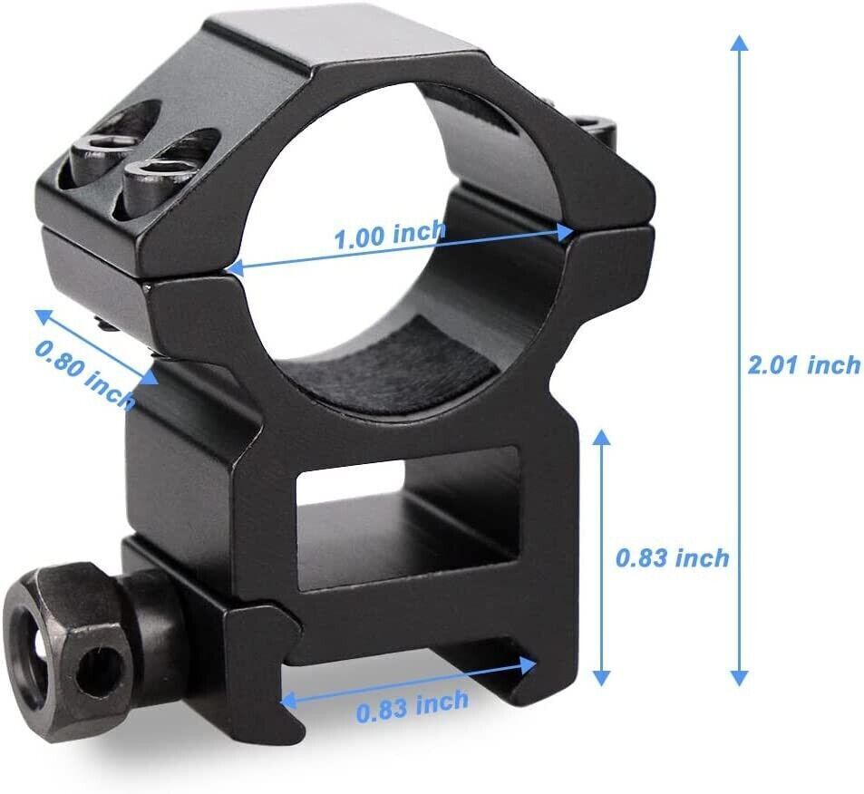 1'' inch High Profile Scope Rings for Picatinny Weaver Mount Heavy Duty