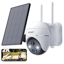 	Security Camera Outdoor 2K Wireless WiFi 360°PTZ Camera Solar Battery Powered	