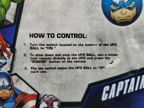 Captain America Marvel Avengers Flying UFO / Hoverball (New In Box) - Picture 6 of 8