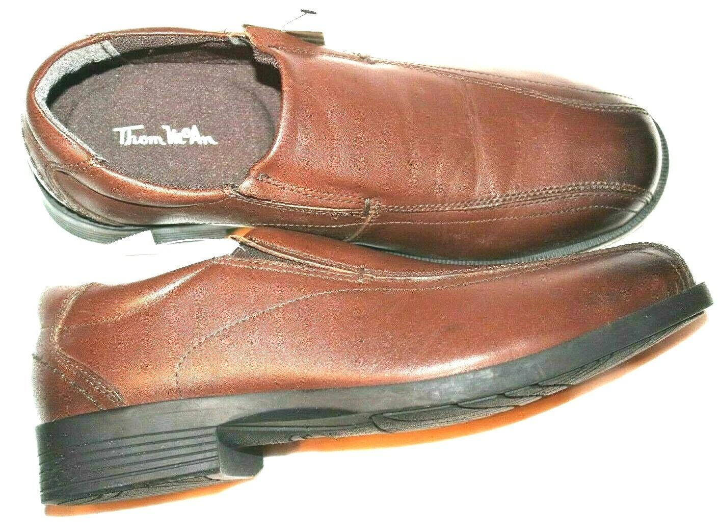 THOM BROWNE Mocassino Thom McAn uomo Lanzo marrone pelle cognac scarpe eleganti taglia 8M 11M