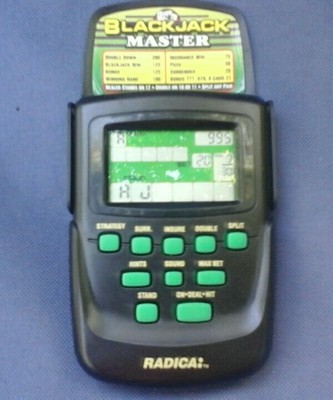 Radica BlackJack Master Handheld Electronic LCD Game Model 3656 
