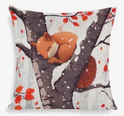 Squirrel Fall Leaves Double Sided Fall Winter Throw Pillow Cover ...