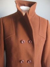 Vintage Pure New Wool Jacket 14 12 Blazer Coat 100% Burnt Orange Debenhams Smart