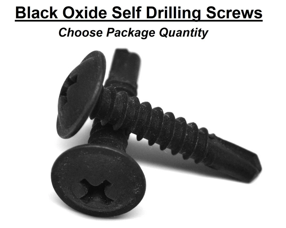 INTERCORP #8 Klath Self Drilling Tek Screws Phillips Modified Truss Head Black Oxide Steel