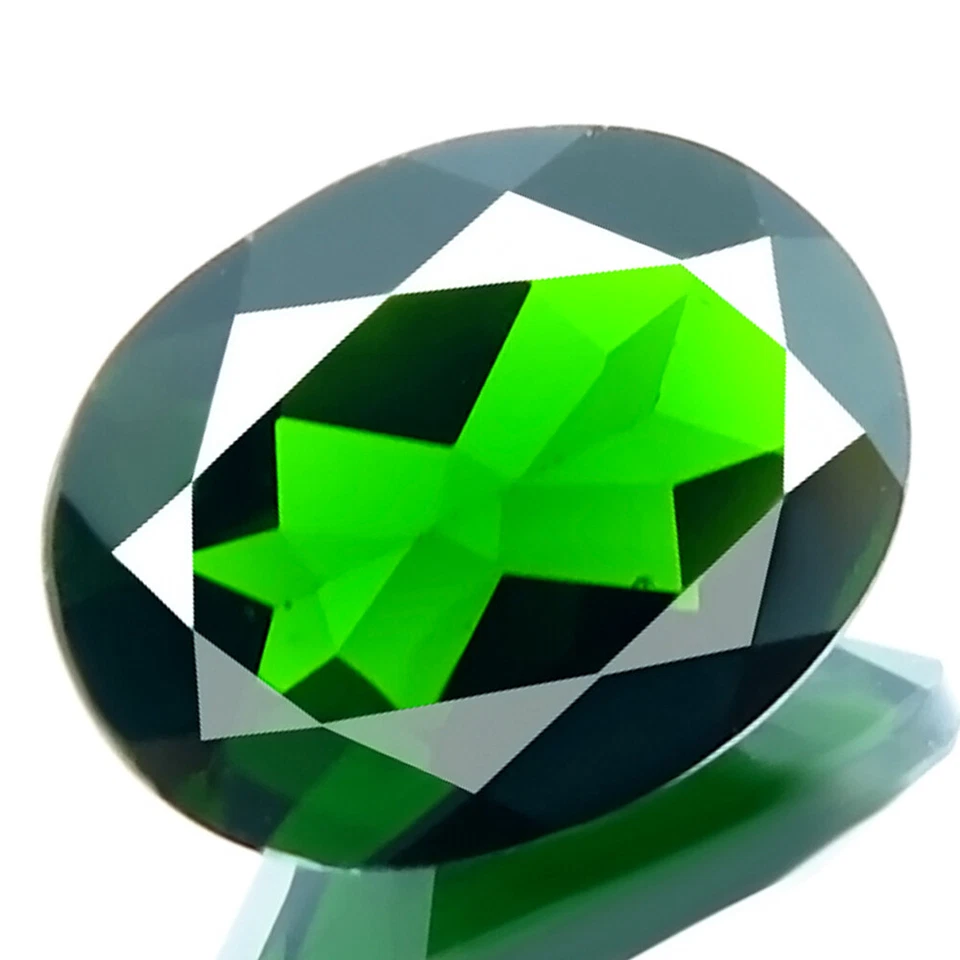 NATURAL CHROME DIOPSIDE 2.00ct FLAWLESS BEST QUALITY 5A GREEN OVAL CUT GEM 9x7mm - Image 2 of 4