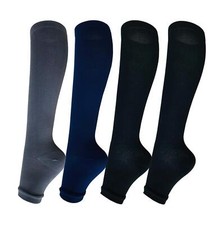 4 Pairs Open Toe Compression Socks 15-20 mmHg Toeless Footless Women Men