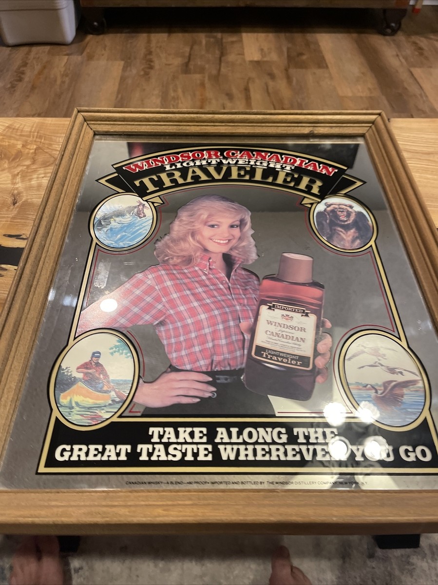 Windsor Canadian Lightweight Traveler Bar Mirror Whisky Mancave 18