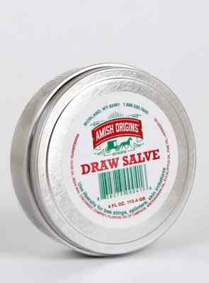 Amish Origins Natural Draw Salve - Bee Stings, Splinters, Skin Irrigations  4 OZ