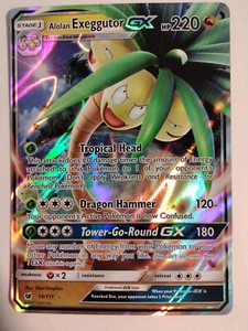 Pokémon TCG Alolan Exeggutor GX Crimson Invasion 74/111 Holo Ultra Rare MINT NP