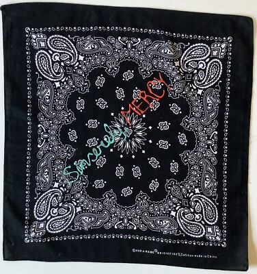 98A schwarz Paisley 21 Zoll quadratisch Vintage 100 % Baumwolle Bandana Schal von HAV-A-HANK