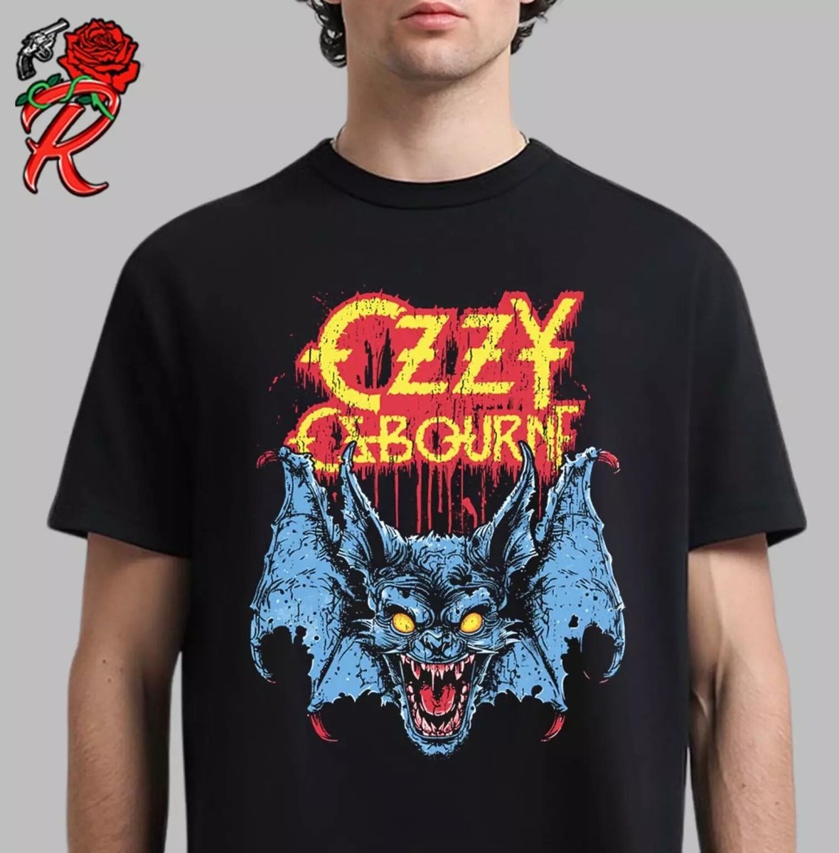 Ozzy Osborne Glowing Eyes Bat Unisex T-Shirt, Gift For Fans