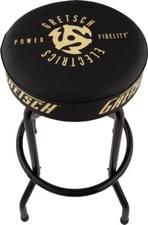 922-7632-030 Genuine Gretsch "Power & Fidelity" Logo Black Barstool - 30"