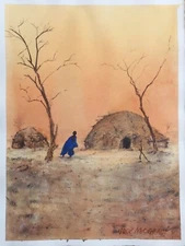 Original Watercolor Painting Unique " Sandstorm" 11" x 15" NOT A PRINT