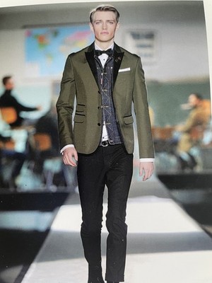 Awesome Well Made Piece! Vintage DSQUARED2 Fall 2012 Jean Jacket Tux Green