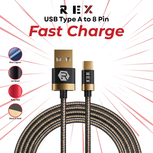 RexG Heavy Duty USB Type-C 3A Fast Charging Braided Cable 1m, 2m, 3m