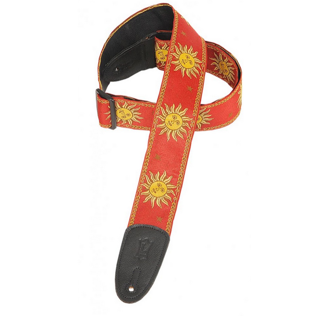 Levys Jacquard Weave Sun Design 2 Guitar Strap in Red 4790₽