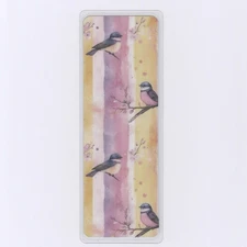 2x6 Inch Whimsical Watercolor Stripes, Cute Little Birds, Bookmark For Books